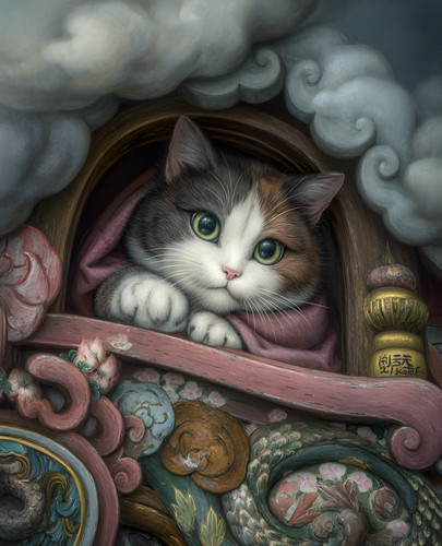 Green eyed cat peeking from - green-eyed,