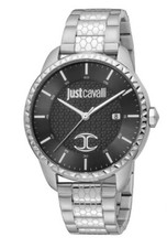 JUST CAVALLI MEN'S WATCH,  DATE, SILVER/BLACK JC1G176M0055
