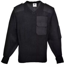 Portwest Nato Black Sweater Jumper Security Safety V Neck Sweatshirt  M Medium