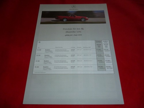 Mercedes r129 280 320 sl - sl,