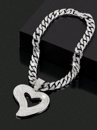 Silver heart valentine - silver, pendant
