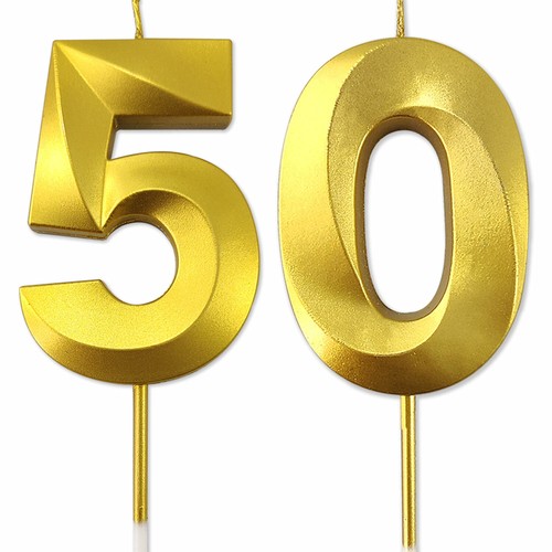 Birthday candle gold number - candle, 50