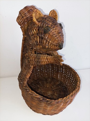 Vintage wicker work squirrel - vintage,