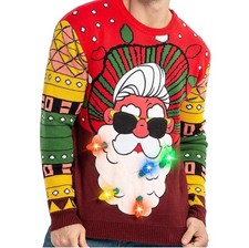 Christmas Jumper Mens LED Ugly
