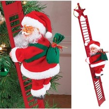 Christmas Electric Santa Claus Climbing Ladder Doll Music Xmas Music Decor Party