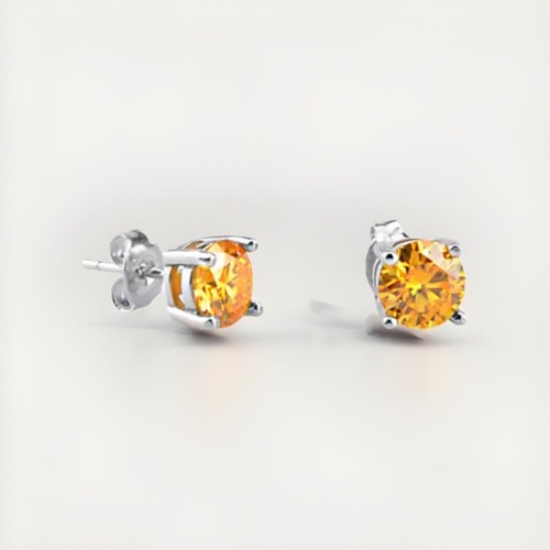 Yellow diamond earrings - yellow, earrings-