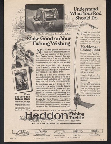 1923 heddon fish tackle sport - heddon,