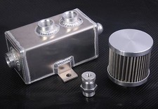 1 Litre Oil Catch Can Alloy Breather Tank Crank Case Breather Drain Plug AN 8