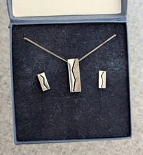 Elizabeth Duke 925 Sterling Silver & Copper Gold Tone Necklace & Earrings Set