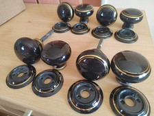 Vintage Black and Double Gold Line Door Handle Made By BLD In 1970