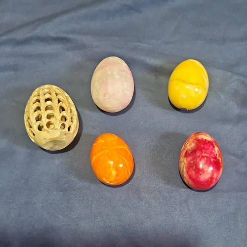 Polished stone egg - polished, crystals
