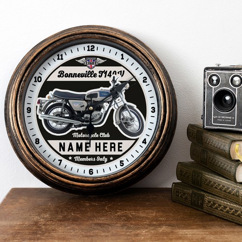 Personalised motorcycle clock - personalised,