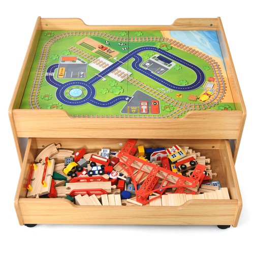 Train track set table wood - train, &