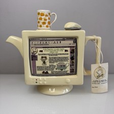 Swineside Teapottery Rare Old Computer Monitor Screen Novelty Teapot Collectable