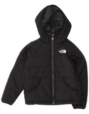 THE NORTH FACE Boys Hooded Reversible Padded Jacket 3-4 Years Black IM38