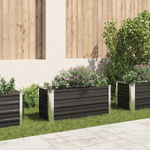 Galvanised steel raised garden - galvanised,