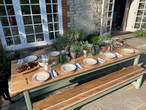 Rustic wooden refectory patio - rustic,