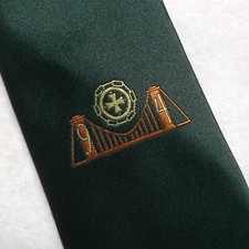 Tie Necktie Vintage Retro Suspension Bridge Crest Logo 1994 1990s Cornelia James