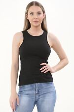 New Ladies Plain Ribbed Vest