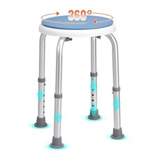 Non-Slip Adjustable Aluminium 360 Shower Chair Bath Stool Seat Disability Aid UK