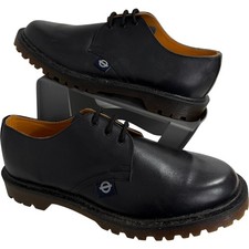 London Underground Logo Black Leather Derby Shoes Size 10 Formal Mens Footwear