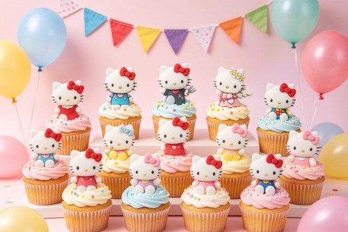 Hello kitty cupcake toppers - hello,