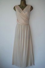 H&M MAMA CREAM NUDE WRAP MATERNITY NURSING MAXI DRESS SIZE L 16 18 BNWT