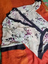 Lightweight Floral Shrug Bolero Cardigan Top With Black Trim Matalan Papaya