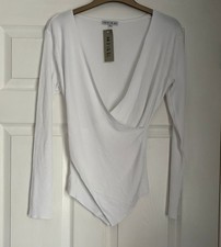 BNWT White Ribbed Wrap Jumper – M/L