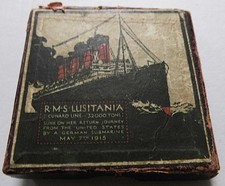 WW1 RMS LUSITANIA CUNARD PROPAGANDA MEDAL BOXED PAPERWORK GERMAN U-BOAT