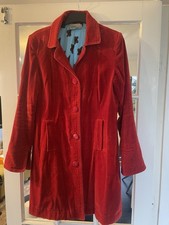 Beautiful Red Velvet Car Coat, Size Medium, Indigo Blue
