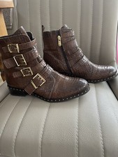 Mode in Pelle ladies brown leather ankle boots, size 6 excellent condition 