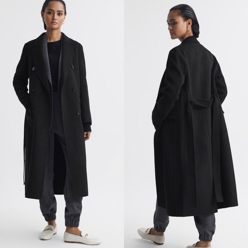 Reiss arla black relaxed wool - black,