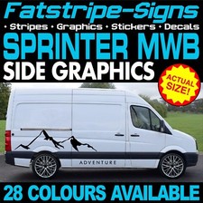 to fit MERCEDES SPRINTER MWB GRAPHICS STICKERS STRIPES RACE CAMPER VAN MOTORHOME