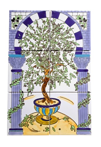 Hand painted tile picture - tile,