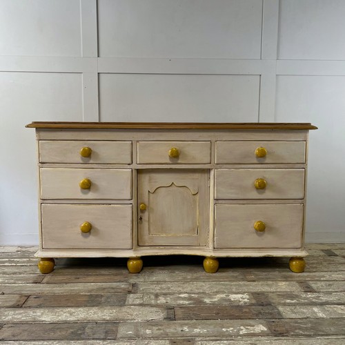 Antique painted pine dresser - pine,