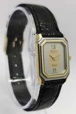 Vtg 1980 Zenith Silhouette Gold Plate & Steel Quartz 17mm Octagonal Ladies Watch