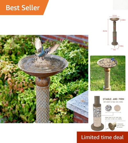 Vintage metal bird bath - metal,