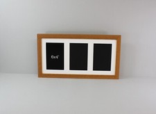 Wooden Multi Aperture Photo Frame. Holds Three 6x4" Photos. 20x40cm.