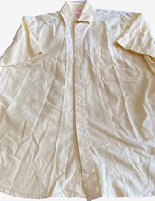 Oakman Short Sleeve Yellow Shirt Size S - 40” Chest 100% Cotton Quality Pocket
