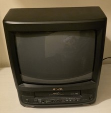 Aiwa VX-G140 14" CRT Colour TV Integrated VCR Retro Gaming No Remote or Manual