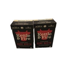 Kettle & Fire Classic Beef Bone Broth 2 Pack Lot 16.9 oz Cartons Keto Paleo