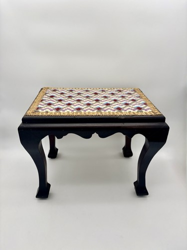 Vintage mahogany footstool - vintage,