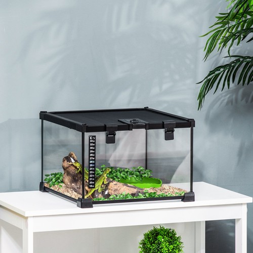 Pawhut glass reptile terrarium - glass,