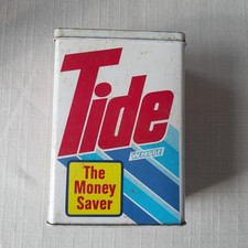 Vintage Tide Wash Powder Money Box Tin 6x4" Collectible