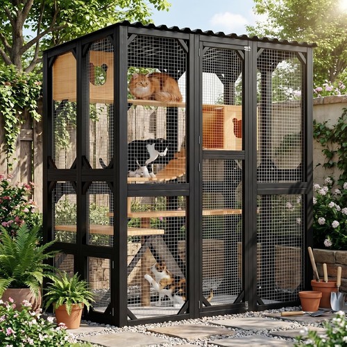 Tall large wooden cat - 70'',