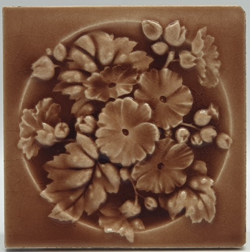 Victorian fireplace tile brown - tile,