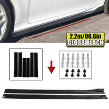 86.6" Gloss Black Car Universal Side Skirts Extension Rocker Panel Splitter Lip