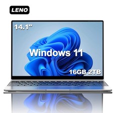 LENO 14.1"Ultra Slim Laptop 16GB RAM 2TB SSD Windows 11 Intel N3700 Notebook Gam