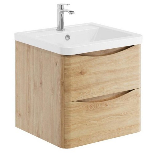 Davos oak wall hung vanity - oak, 500